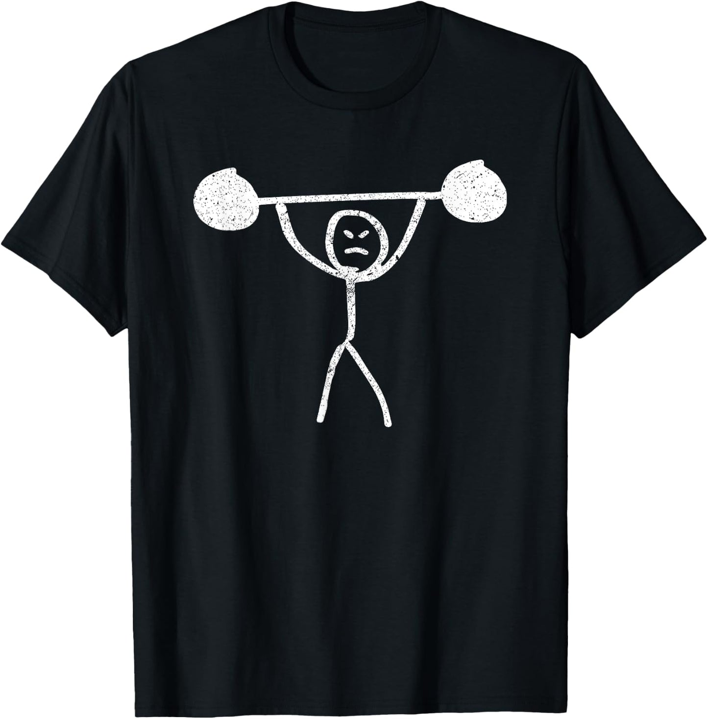 Gym Funny Fitness Stickman Weight Lifting Squat Men Women T-Shirt - T-Shirt | Black