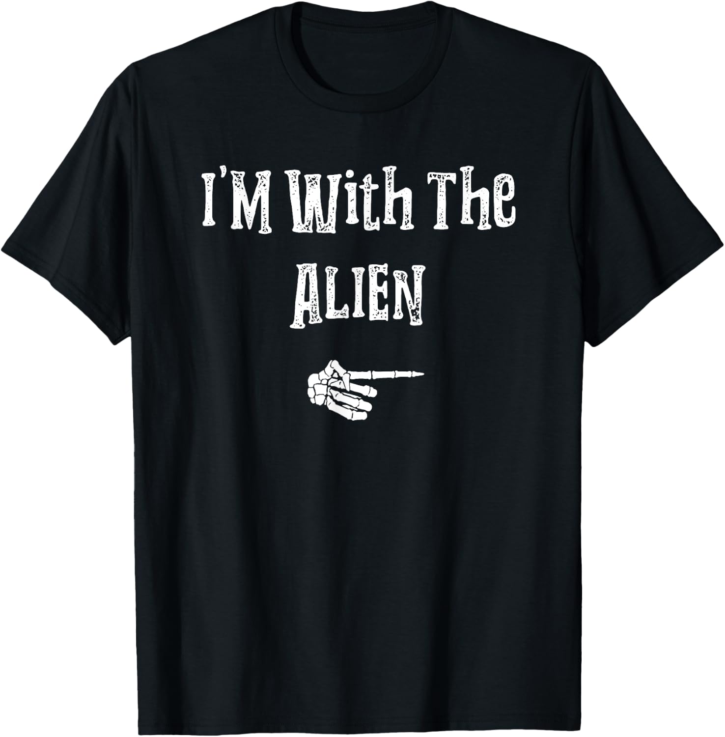 I'm With Alien Halloween Costume Funny Couples Matching T-Shirt - T-Shirt | Black