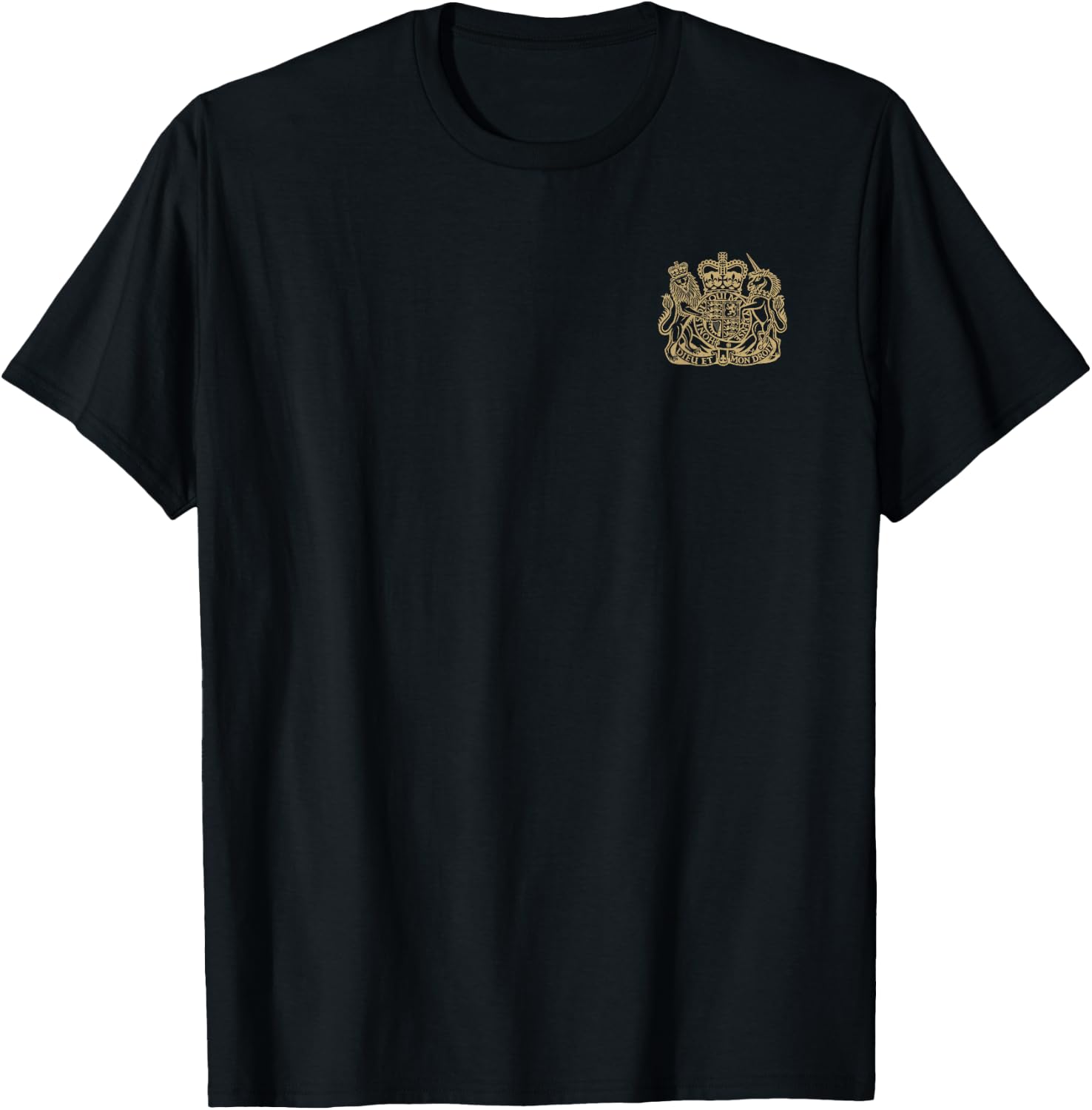 United Kingdom Uk Coat of Arms Lion and Unicorn Symbol T-Shirt - T-Shirt | Black