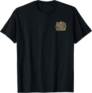United Kingdom Uk Coat of Arms Lion and Unicorn Symbol T-Shirt - T-Shirt | Black