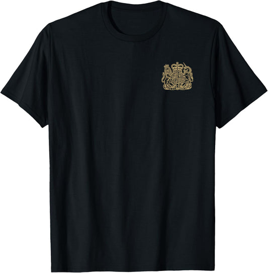 United Kingdom Uk Coat of Arms Lion and Unicorn Symbol T-Shirt - T-Shirt | Black