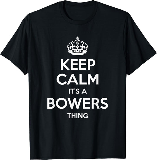 BOWERS Surname Funny Family Tree Birthday Reunion Gift T-Shirt - T-Shirt | Black