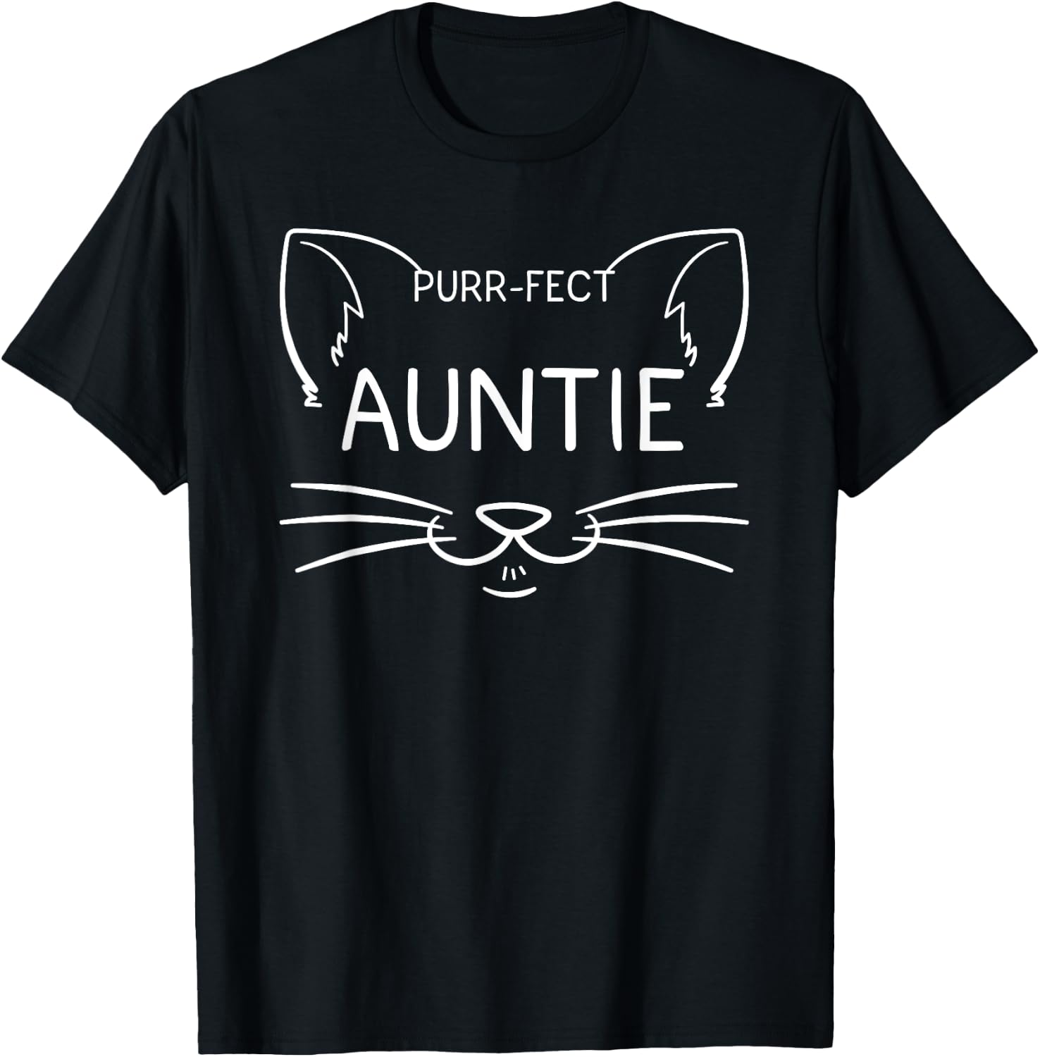 Purr-fect Auntie Funny Cat Lover Aunty Aunties Kitty Owner T-Shirt - T-Shirt | Black