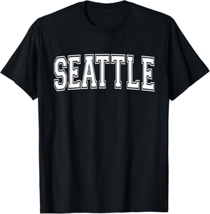 SEATTLE WA WASHINGTON USA Vintage Sports Varsity Style T-Shirt - T-Shirt | Black