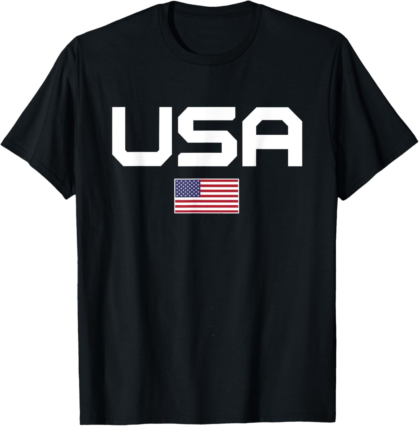 American Flag Cool Patriotic Men Women 4th of July USA Flag T-Shirt - T-Shirt | Black