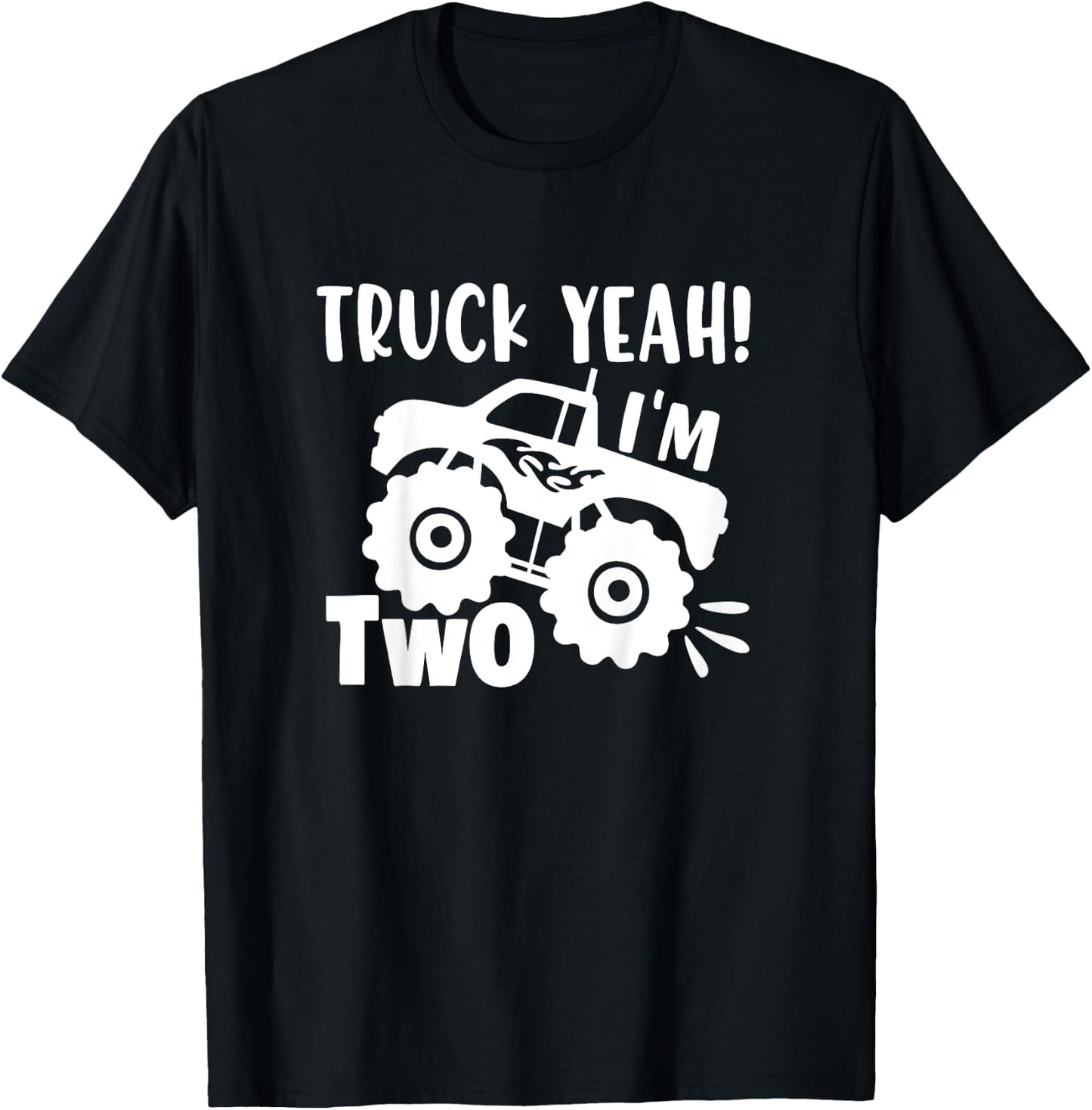 2nd Birthday Truck Yeah I'm Two, Funny Joke, Family T-Shirt - T-Shirt | Black