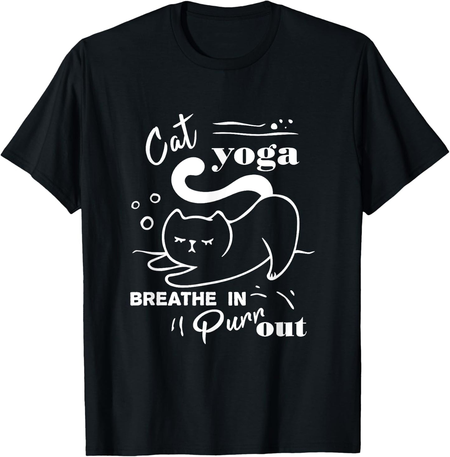 Cat Yoga Shirt Breathe In Purr Out T-Shirt - T-Shirt | Black