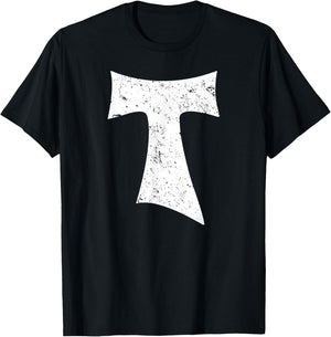 Tau Cross Franciscan Saint Anthony's Cross Catholic T-Shirt - T-Shirt | Black