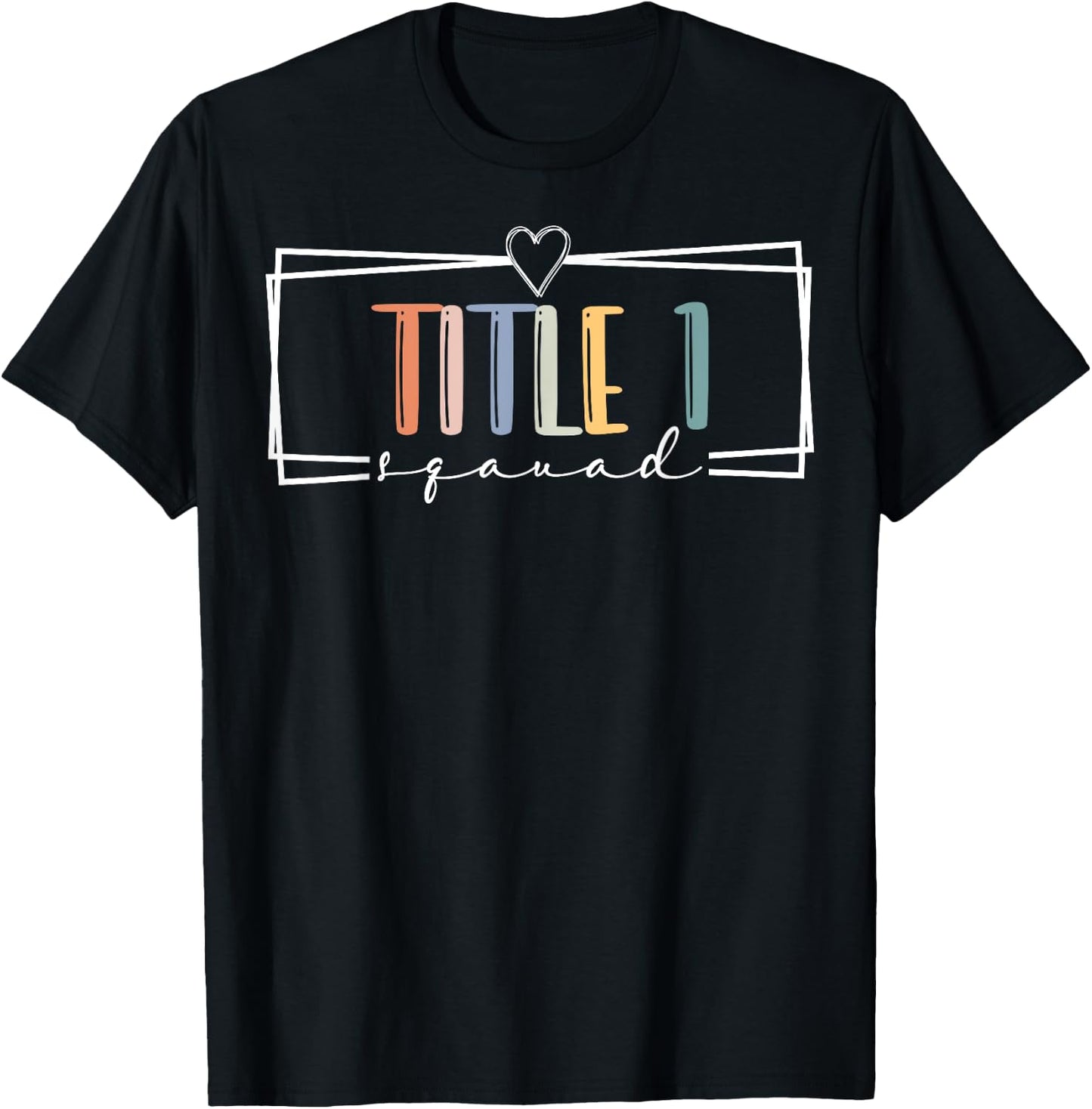 title 1 squad cute title 1 reading team teacher squad Men Women Kids T-Shirt - T-Shirt | Black