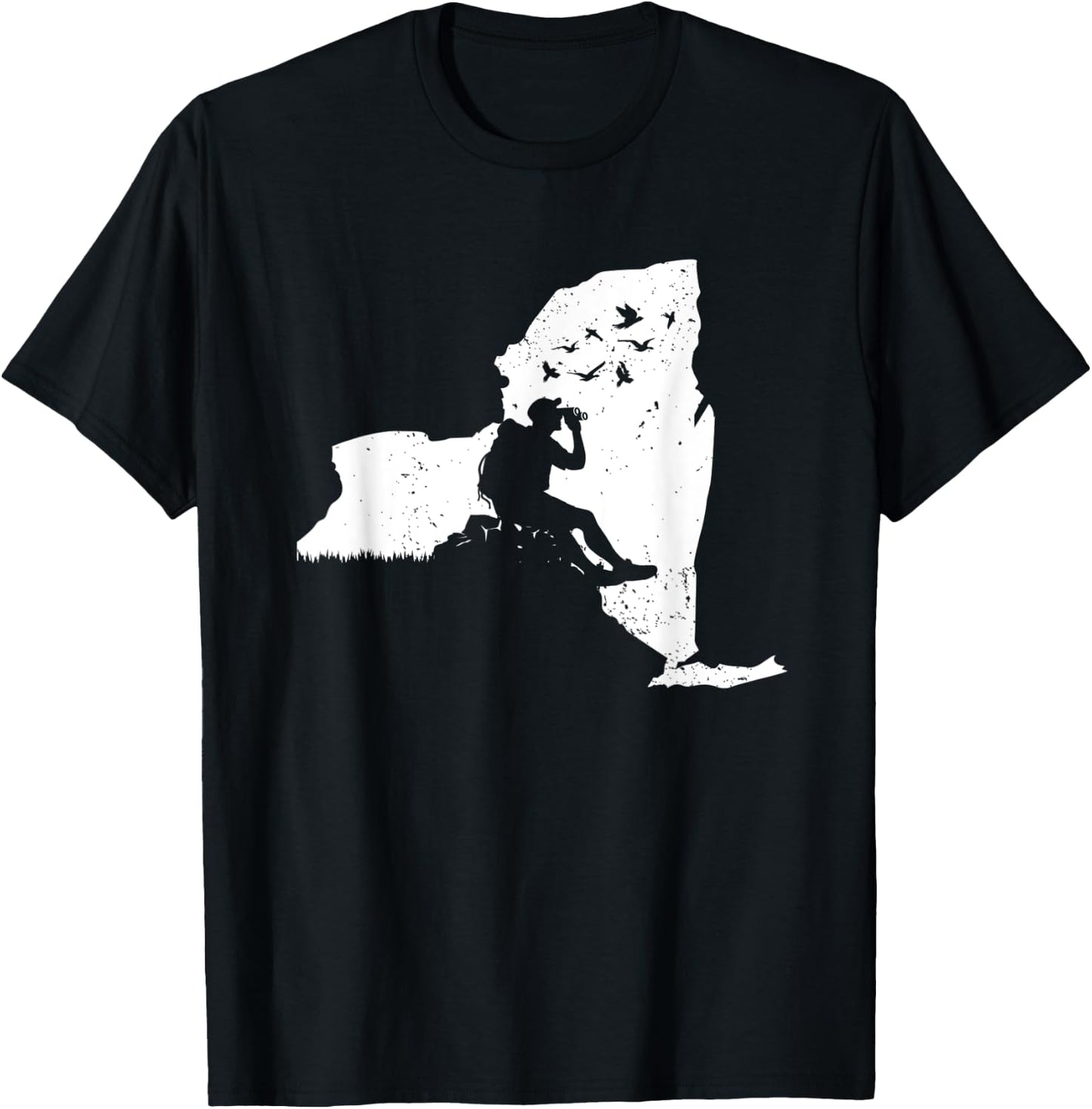 New York Bird Watching Design Birding Binoculars Birdwatcher T-Shirt - T-Shirt | Black
