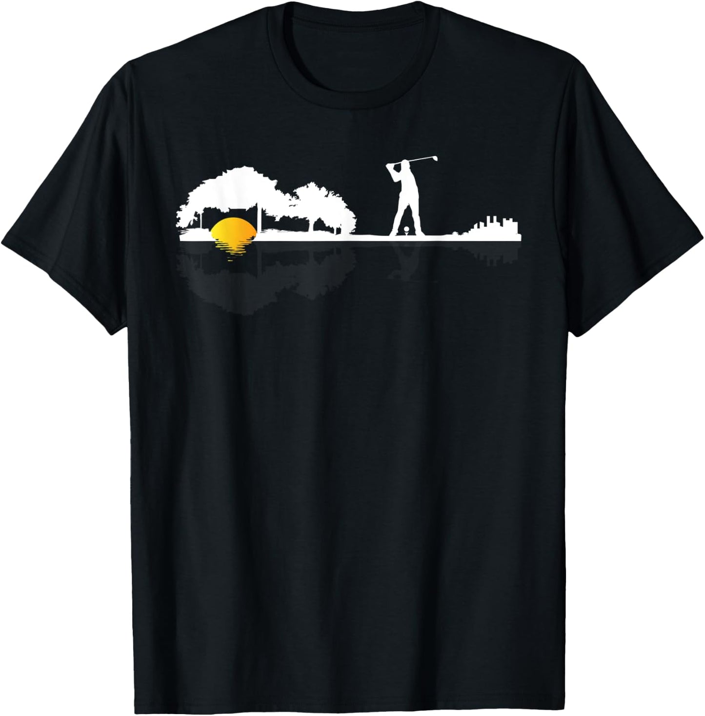 Cool Guitar Golf Player Gift Guitarist Golfer Unique Golfing T-Shirt - T-Shirt | Black