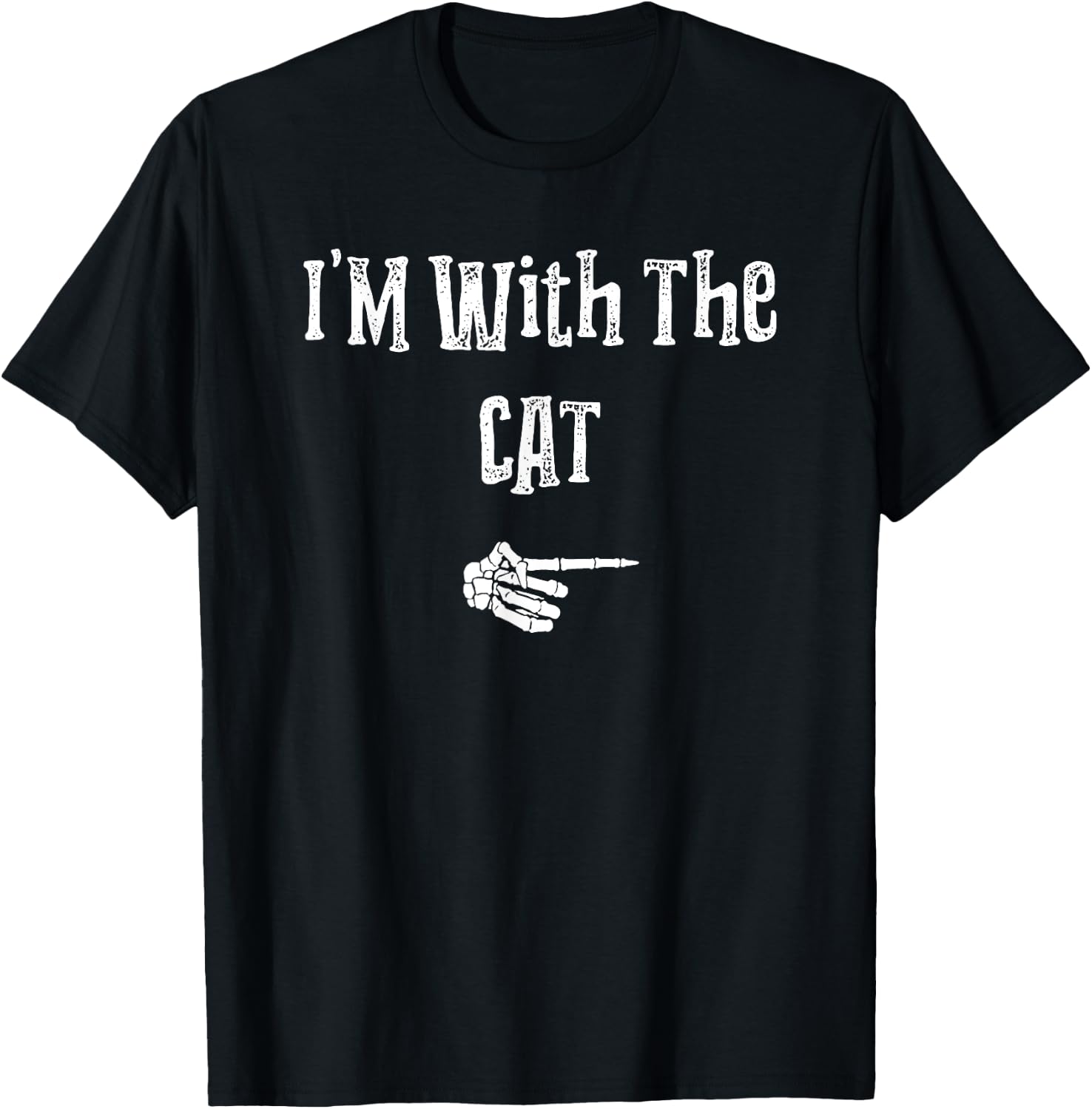 I'm With Cat Halloween Costume Funny Couples Matching Women Kids T-Shirt - T-Shirt | Black