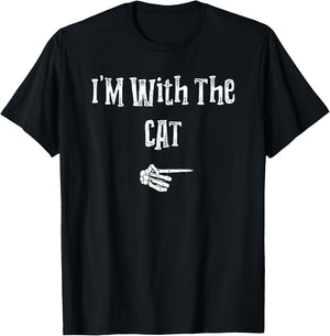 I'm With Cat Halloween Costume Funny Couples Matching Women Kids T-Shirt - T-Shirt | Black