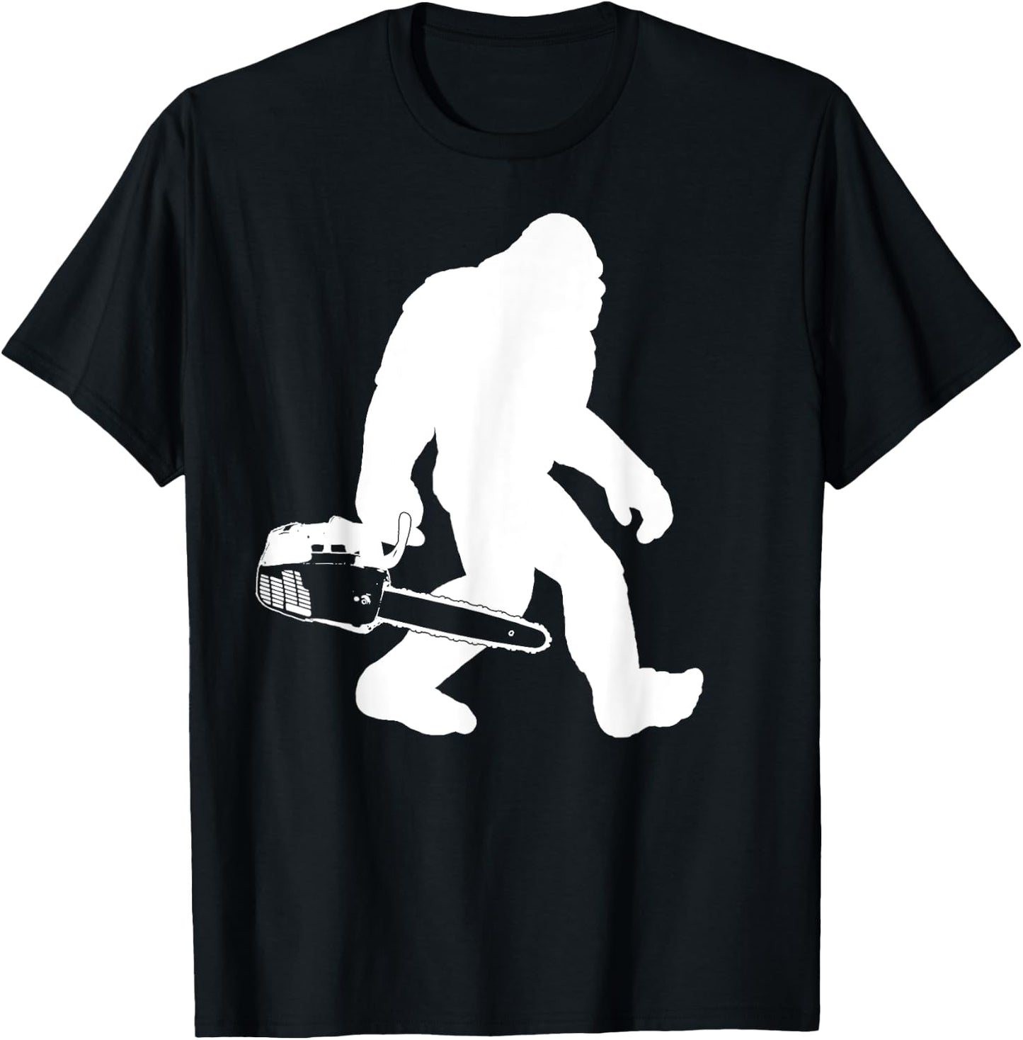 Lumberjack Bigfoot Chainsaw Sasquatch Logger Funny T-Shirt - T-Shirt | Black