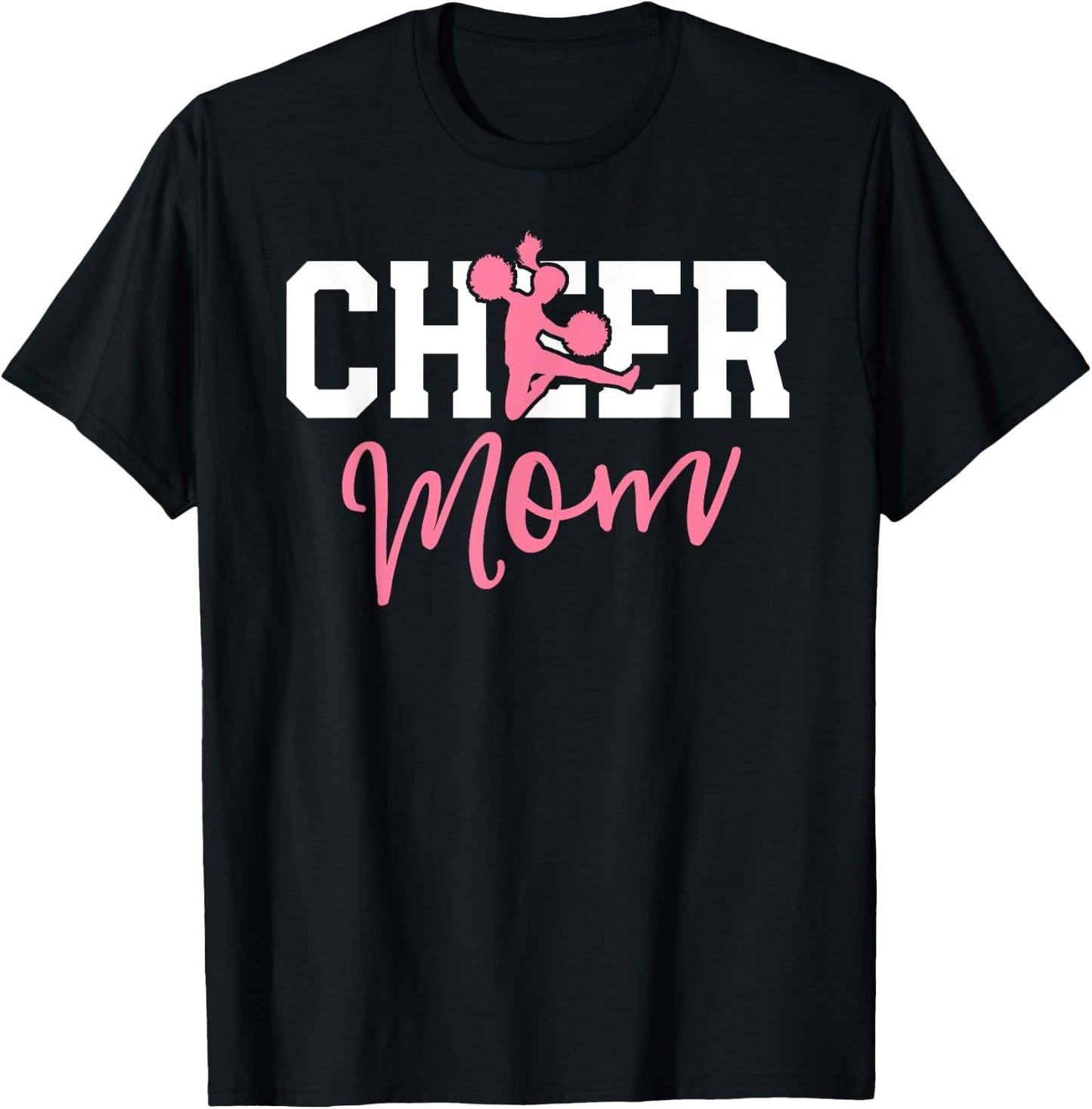 Pink Cheerleader Mom Shirt Cheer Mom Gifts Mama Mother T-Shirt - T-Shirt | Black