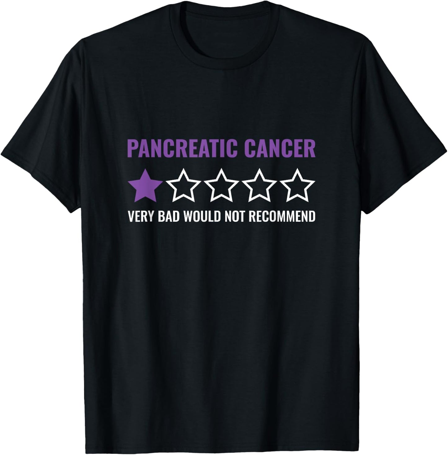 Would Not Recommend Purple Ribbon Pancreatic Cancer Fighter T-Shirt - T-Shirt | Black