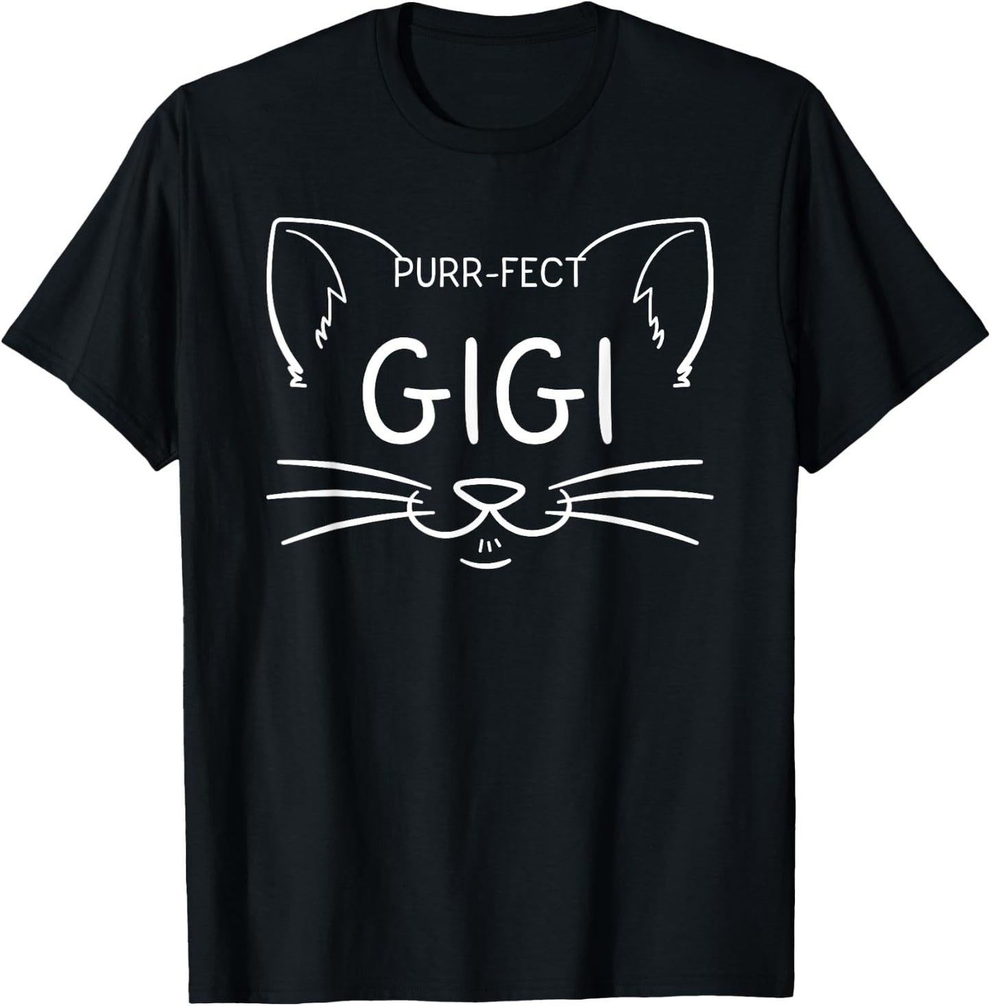 Purr-fect Gigi Funny Cat Lover Grandmother Kitty Owner Women Girls Kids T-Shirt - T-Shirt | Black