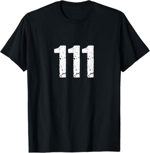 111 Numerology Spiritual Personal Number 111 Angel Number T-Shirt - T-Shirt | Black