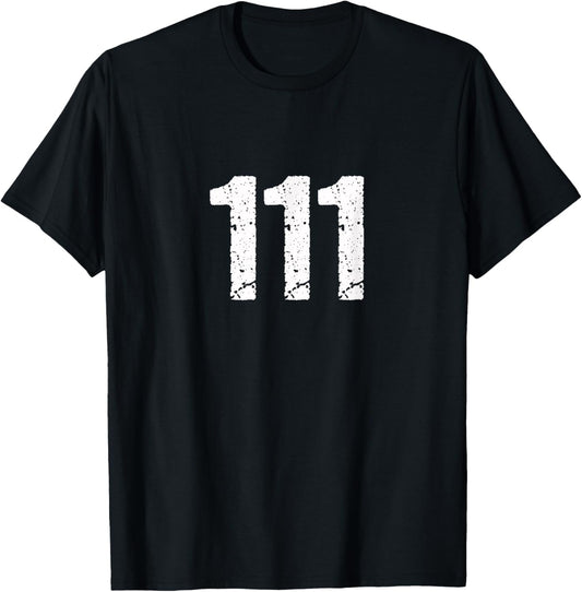 111 Numerology Spiritual Personal Number 111 Angel Number T-Shirt - T-Shirt | Black