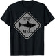 Beware Of The Meg Funny Warning Sign Megalodon Shark Lover T-Shirt - T-Shirt | Black