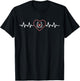 Cute Heartbeat Horseshoe Dog Paw Horse and Dog Lover T-Shirt - T-Shirt | Black