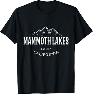 Retro Cool Mammoth Lakes CA Sierra Nevada Novelty Art T-Shirt - T-Shirt | Black