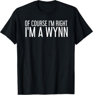 WYNN Gift Funny Surname Family Tree Birthday Reunion Idea T-Shirt - T-Shirt | Black