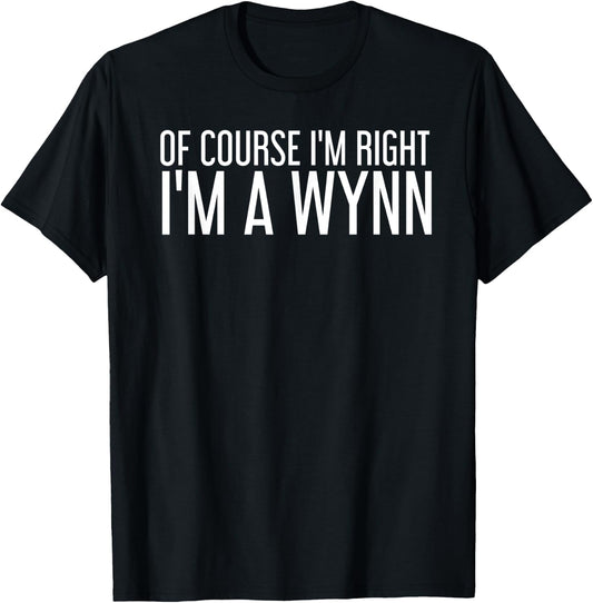 WYNN Gift Funny Surname Family Tree Birthday Reunion Idea T-Shirt - T-Shirt | Black
