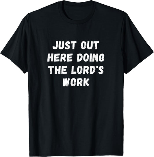 Religious The Lord's Work - Men's -Adults Black Small Classic Fit Short Sleeve T-Shirt - T-Shirt | Black