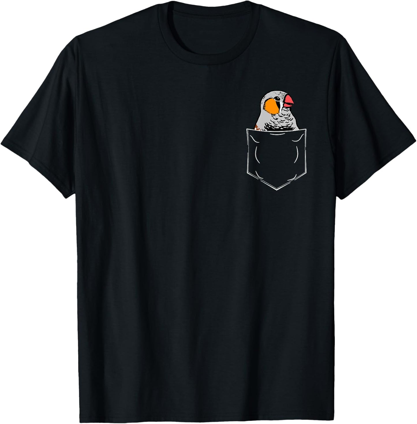 Zebra Finch In A Pocket Pet Birds Funny Zebra Finches T-Shirt - T-Shirt | Black