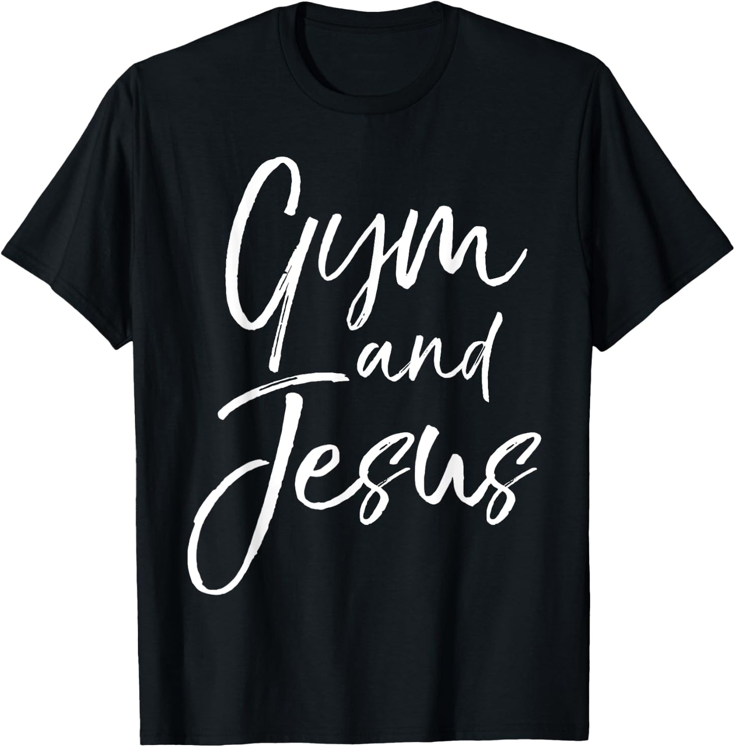 Christian Workout Gear Fitness Apparel Gifts Gym and Jesus T-Shirt - T-Shirt | Black