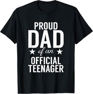 Proud Dad Of An Official Teenager Awesome 13 Years Old T-Shirt - T-Shirt | Black