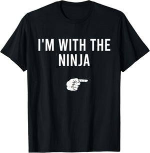 I'm With The Ninja Halloween Costume Party Matching Ninja T-Shirt - T-Shirt | Black