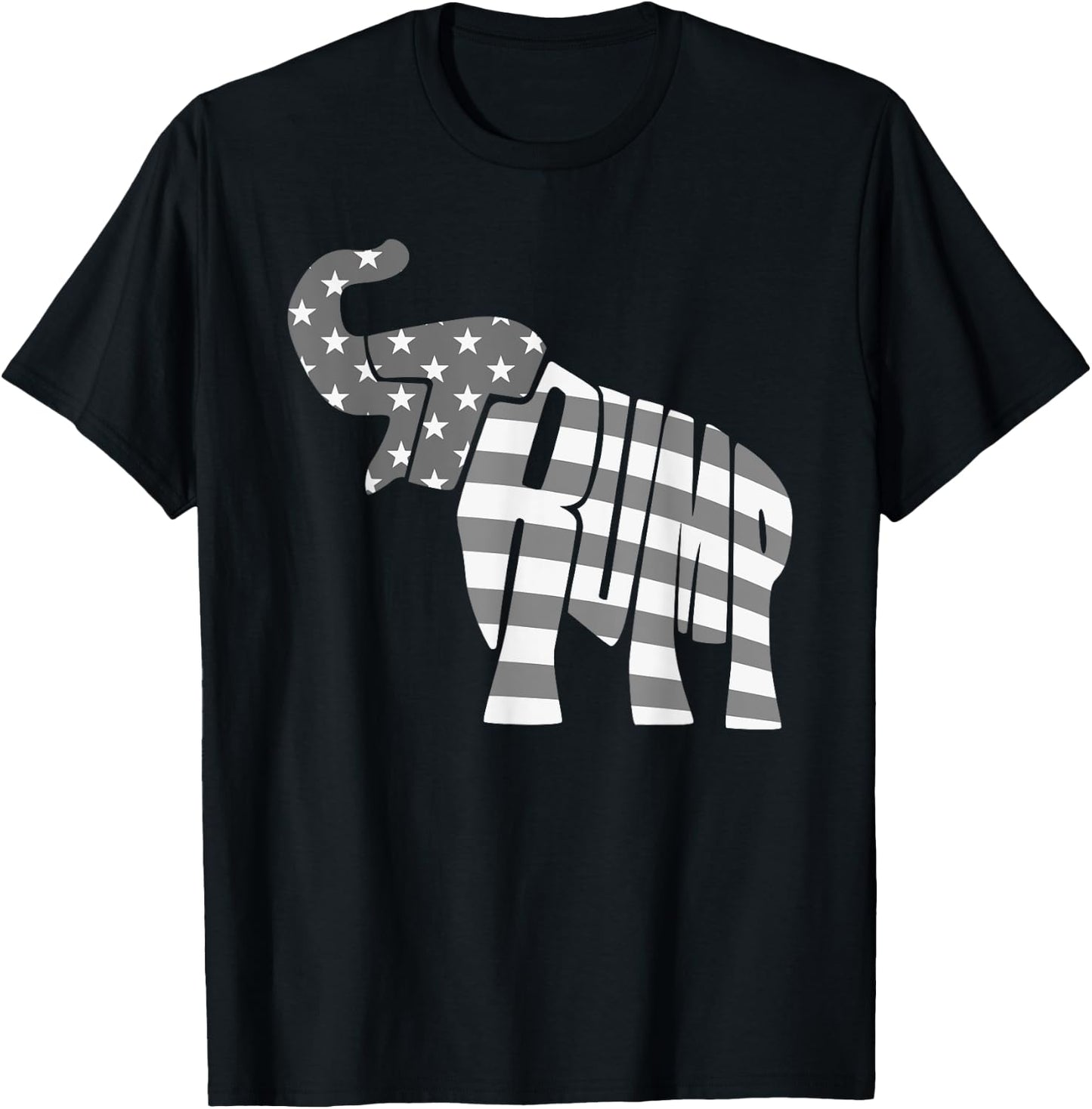 Cute Trump Gift | Proud American Flag Elephant Women T-Shirt - T-Shirt | Black