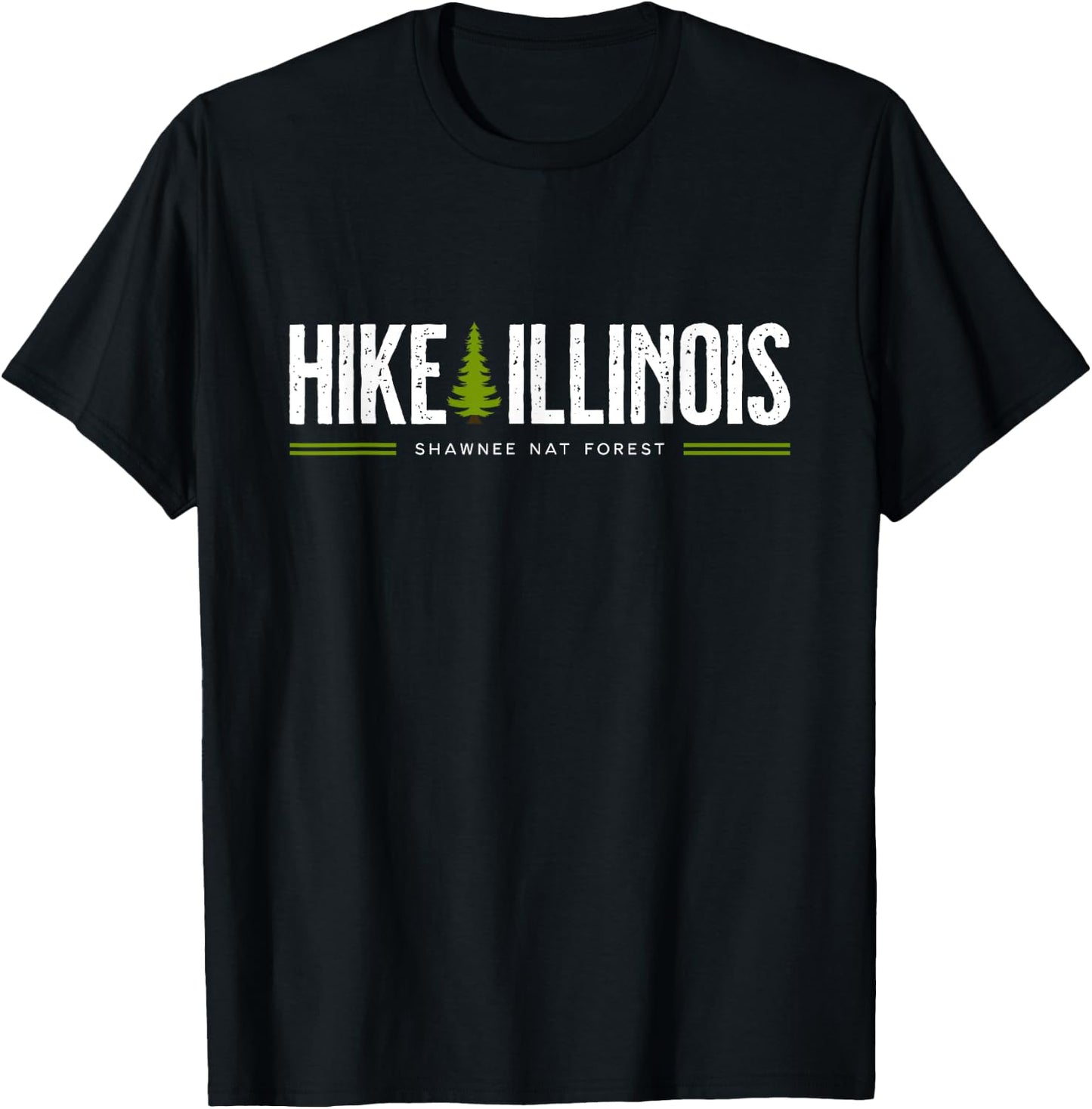 Illinois IL Shawnee National Forest Hike Tree Retro Graphic T-Shirt - T-Shirt | Black