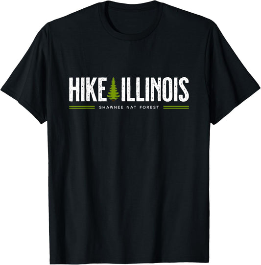 Illinois IL Shawnee National Forest Hike Tree Retro Graphic T-Shirt - T-Shirt | Black