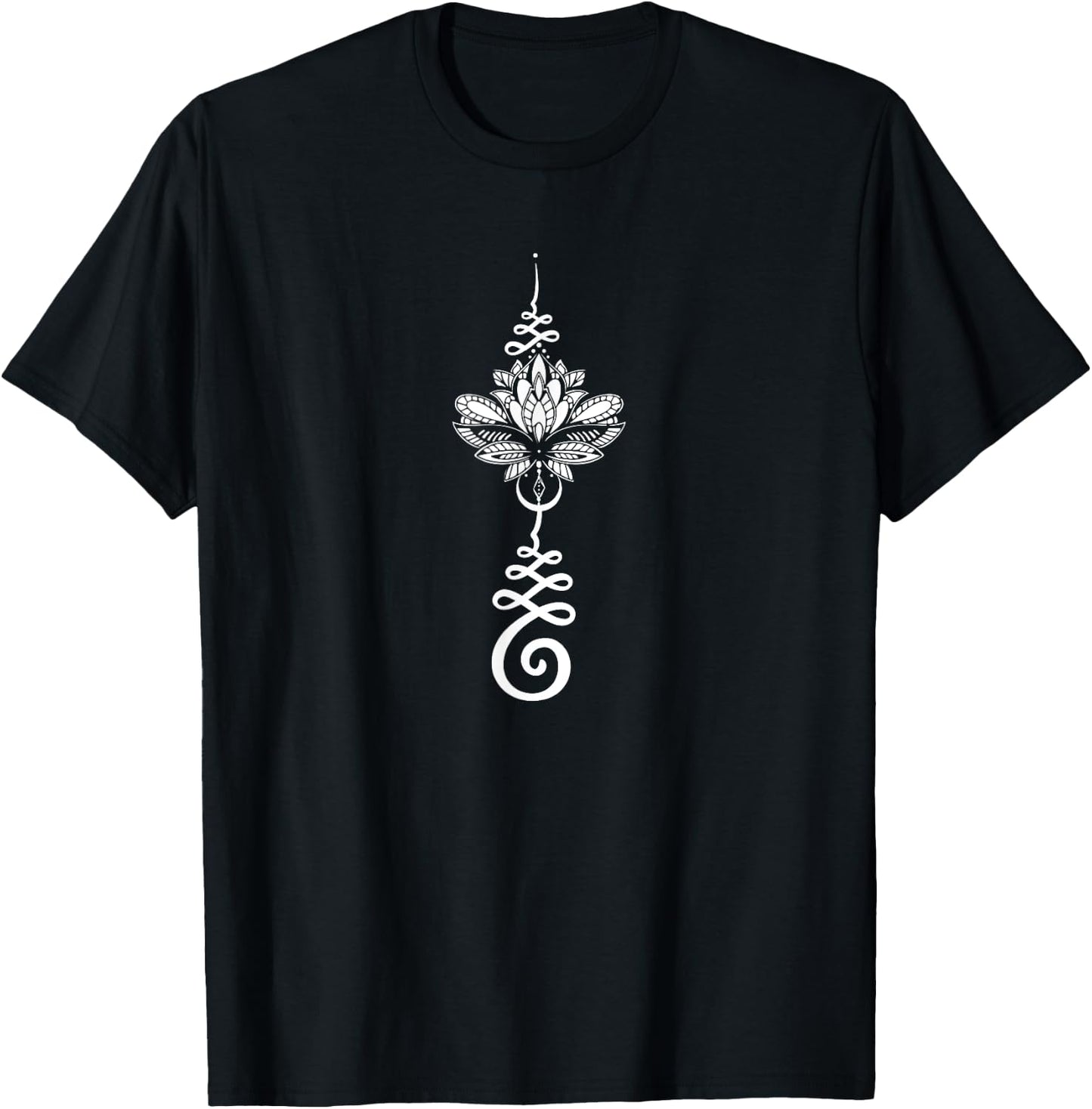 Perfect Design idea for Yoga Women Esoteric Unalome Lotus I Cosmic Boho Yoga T-Shirt - T-Shirt | Black