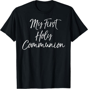 First Communion Gifts for Boy & Girl My First Holy Communion T-Shirt - T-Shirt | Black