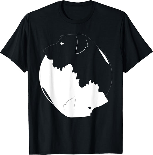 Yin Yang Irish Wolfhound Funny Dog Symbol Zen Meditation Women Kids T-Shirt - T-Shirt | Black