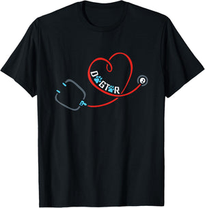 Dog Doctor Stethoscope and Veterinarian Dogtor T-Shirt - T-Shirt | Black