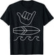 Shaka Sign Surfboard Surfer Summer Waves Surfing Surf Sport T-Shirt - T-Shirt | Black