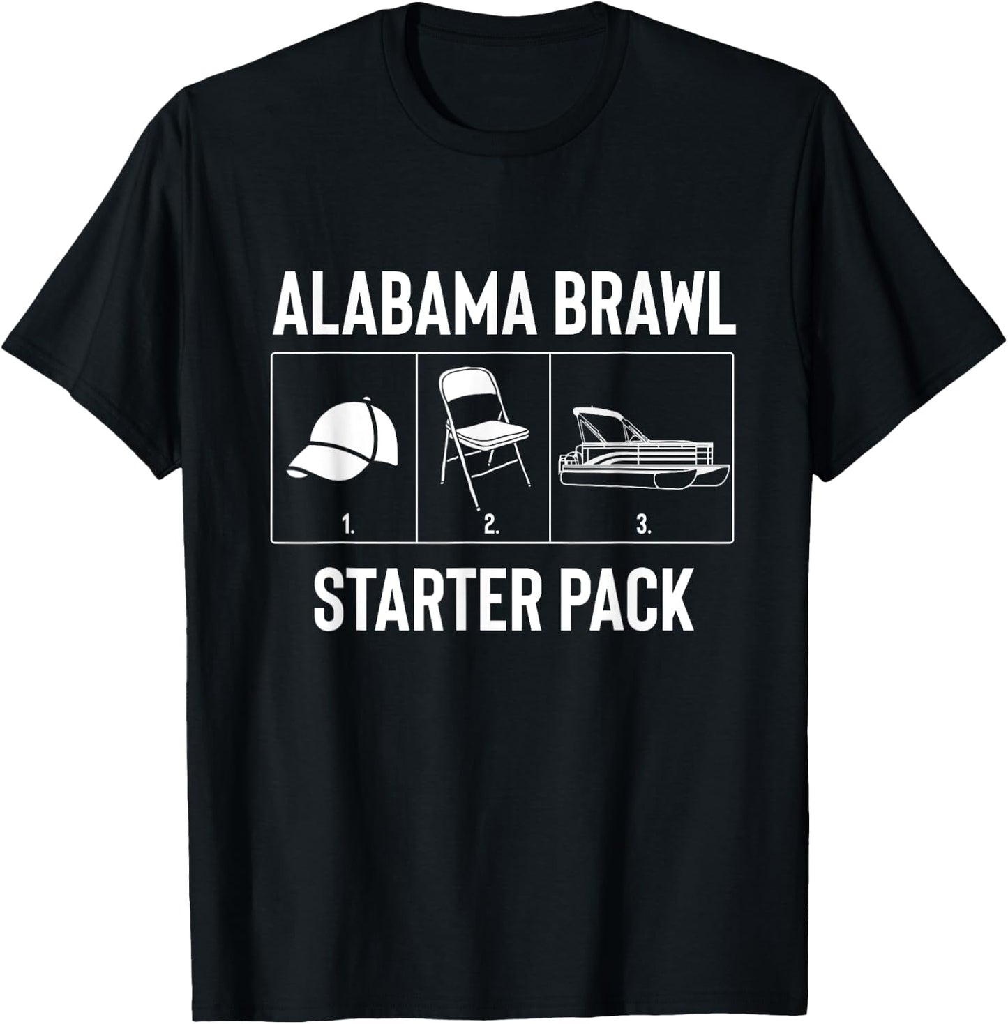 Funny Alabama Meme Boat Brawl Starter Pack T-Shirt - T-Shirt | Black