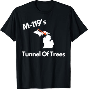 Michigan Michigander Great Lakes M-119 Tunnel Of Trees Gift T-Shirt - T-Shirt | Black