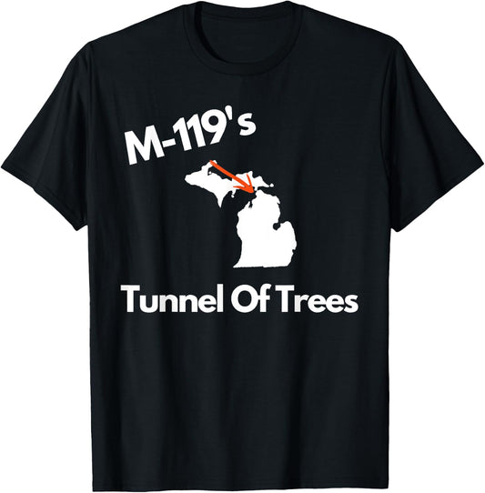 Michigan Michigander Great Lakes M-119 Tunnel Of Trees Gift T-Shirt - T-Shirt | Black