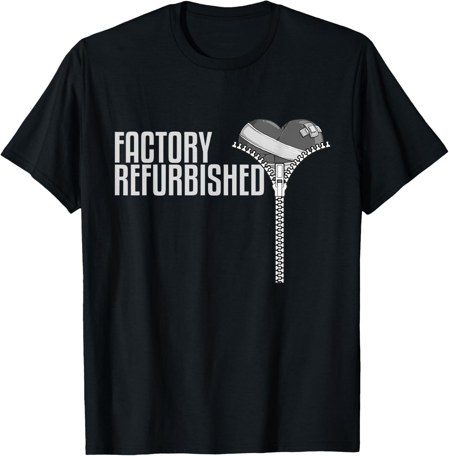 Funny Factory Refurbished Gift Open Heart Surgery Survivors T-Shirt - T-Shirt | Black