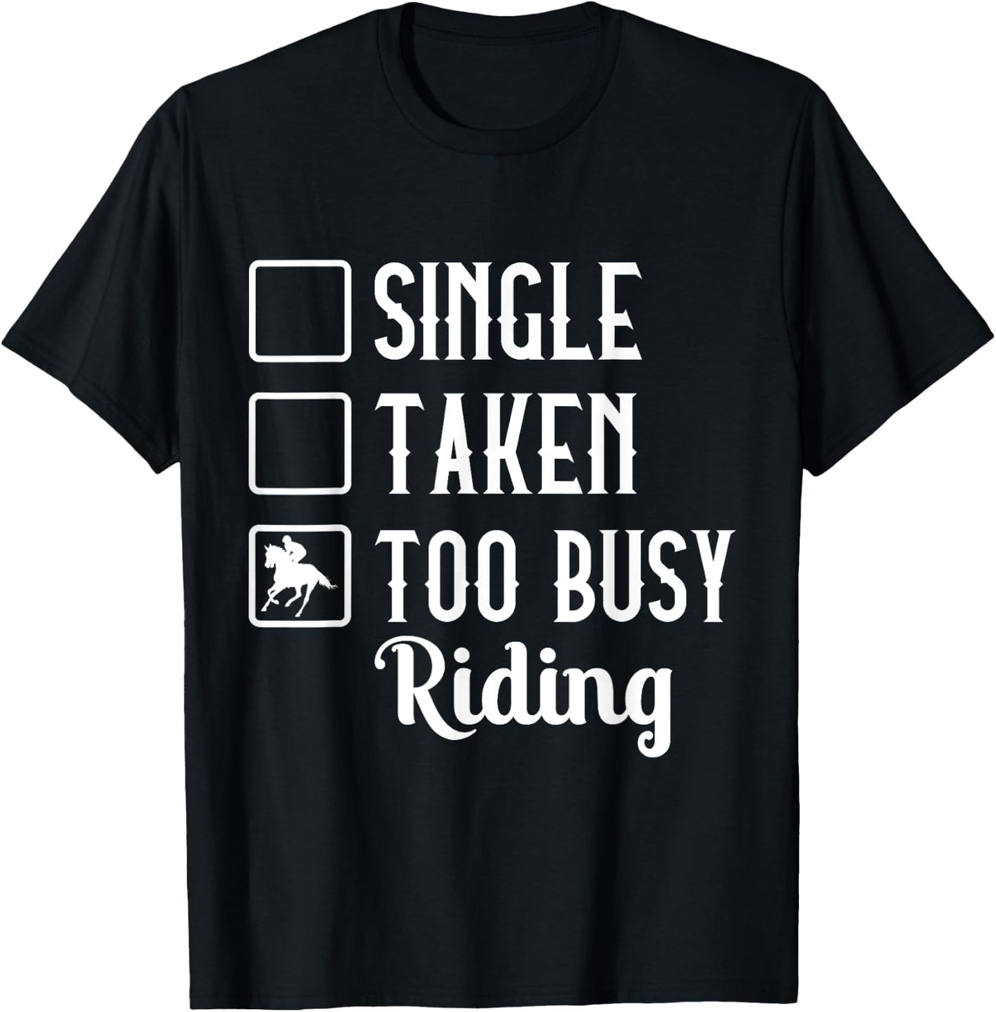 Horseback Single Taken To Busy Riding Horse Pony Arabian T-Shirt - T-Shirt | Black