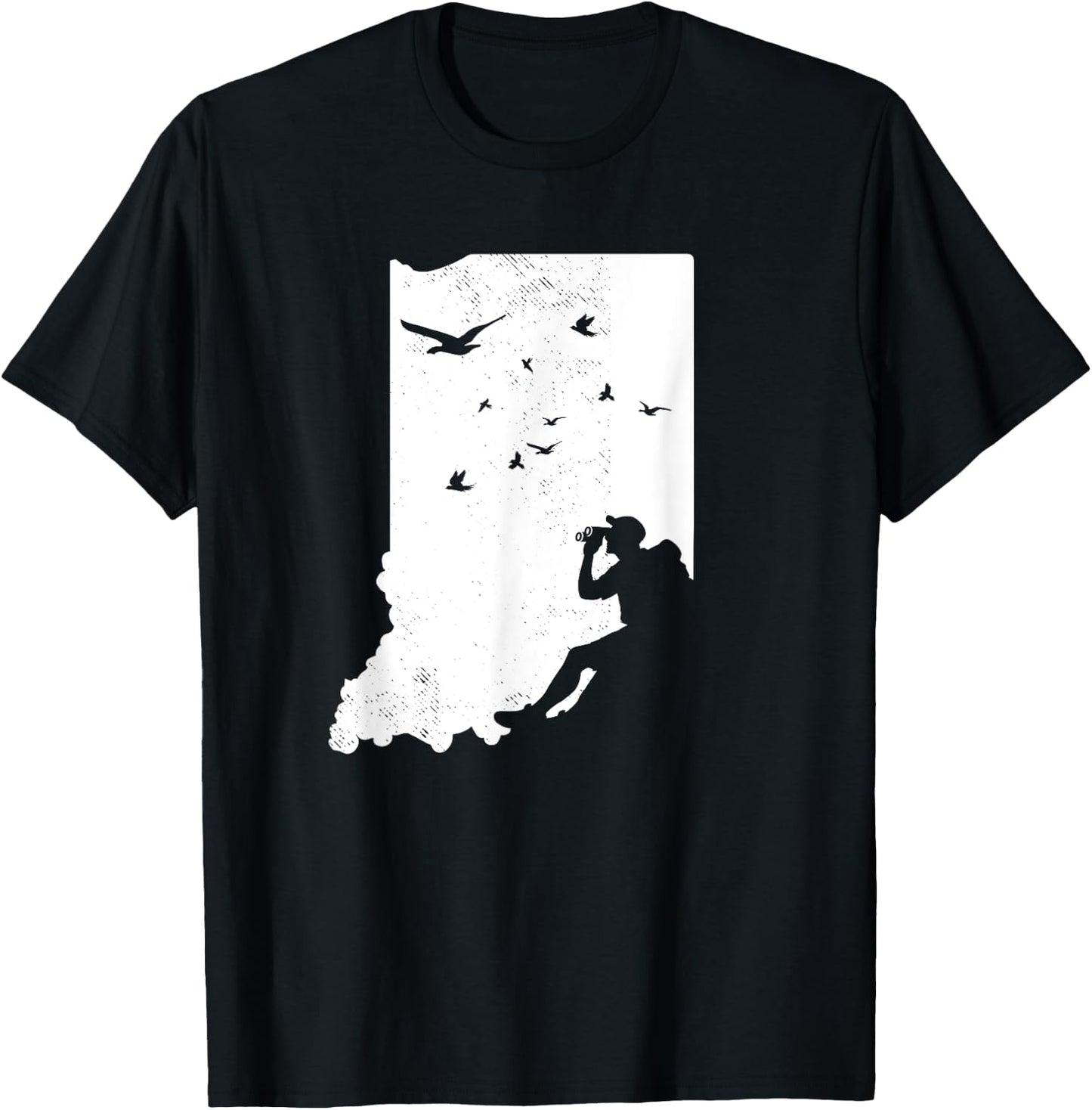 Indiana Bird Watching Design Birding Binoculars Birdwatcher T-Shirt - T-Shirt | Black