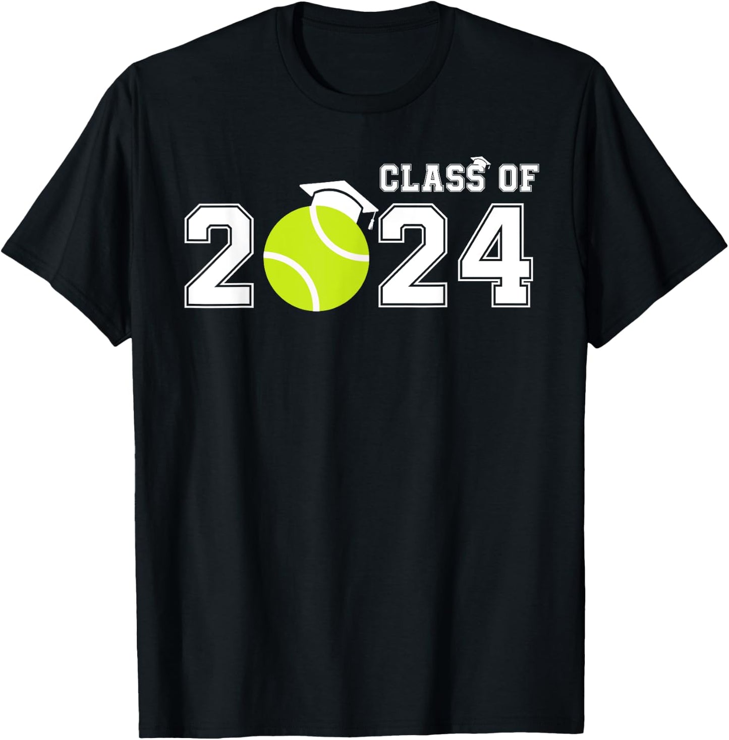 Tennis Player Class of 2024 Tennis, Senior High School Grad T-Shirt - T-Shirt | Black