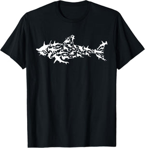 Great White Shark - Sharks Silhouette Shark Fish White Shark T-Shirt - T-Shirt | Black