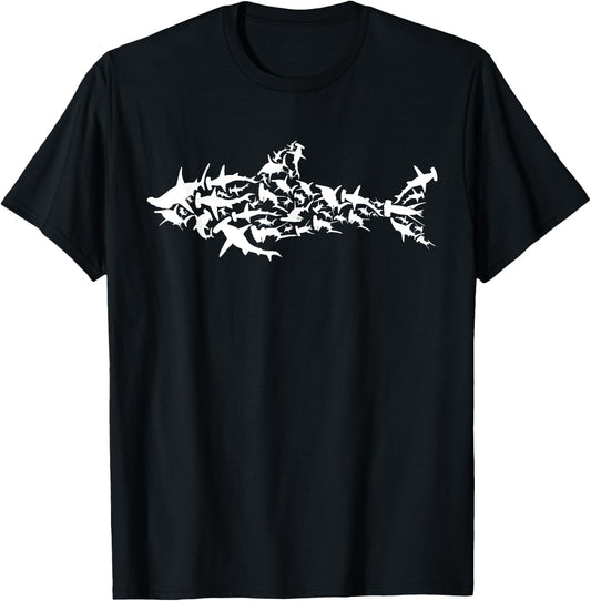 Great White Shark - Sharks Silhouette Shark Fish White Shark T-Shirt - T-Shirt | Black
